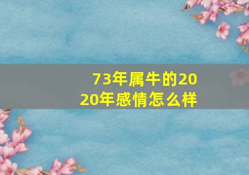 73年属牛的2020年感情怎么样