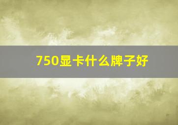 750显卡什么牌子好