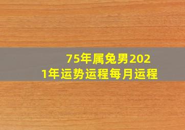 75年属兔男2021年运势运程每月运程