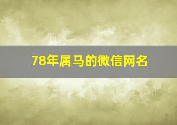 78年属马的微信网名