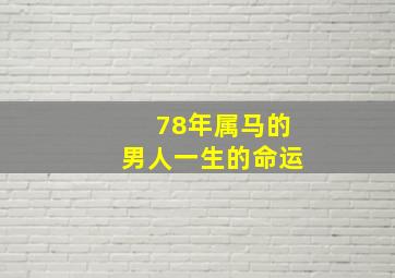 78年属马的男人一生的命运