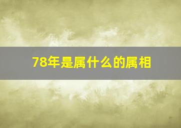 78年是属什么的属相