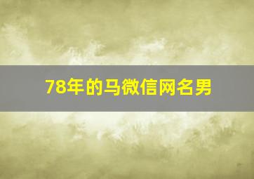 78年的马微信网名男