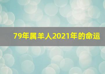 79年属羊人2021年的命运