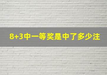 8+3中一等奖是中了多少注