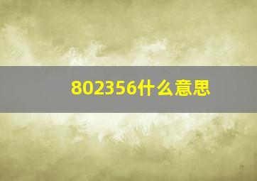 802356什么意思