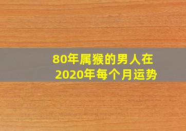 80年属猴的男人在2020年每个月运势