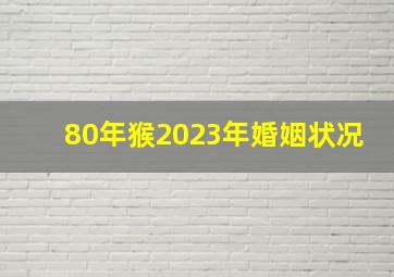 80年猴2023年婚姻状况