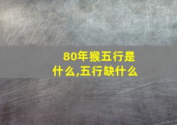 80年猴五行是什么,五行缺什么