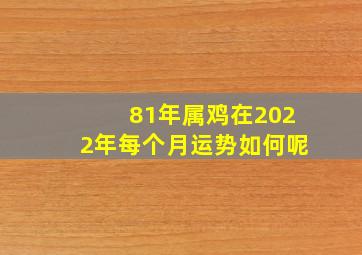 81年属鸡在2022年每个月运势如何呢