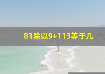 81除以9+113等于几