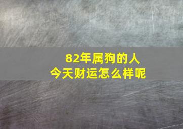 82年属狗的人今天财运怎么样呢