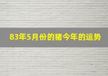 83年5月份的猪今年的运势