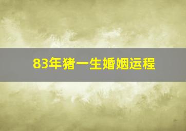 83年猪一生婚姻运程