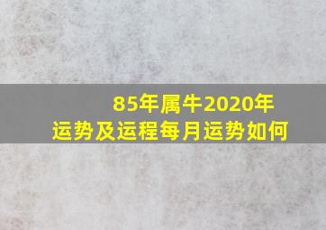 85年属牛2020年运势及运程每月运势如何