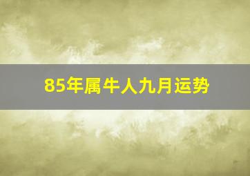 85年属牛人九月运势