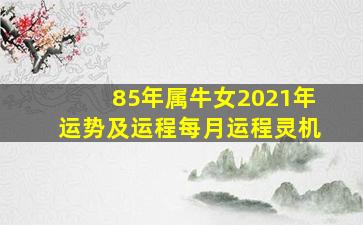 85年属牛女2021年运势及运程每月运程灵机