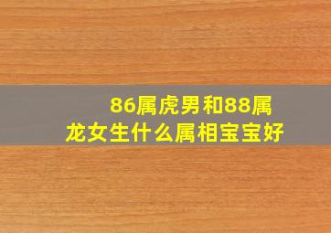 86属虎男和88属龙女生什么属相宝宝好