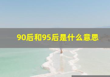 90后和95后是什么意思