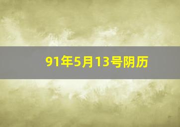 91年5月13号阴历