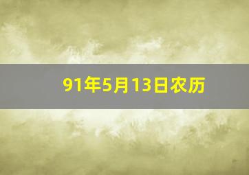 91年5月13日农历