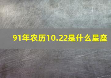 91年农历10.22是什么星座