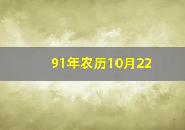 91年农历10月22