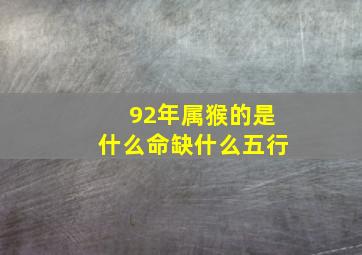 92年属猴的是什么命缺什么五行