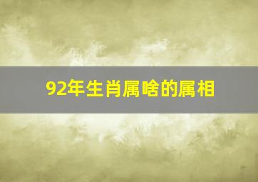 92年生肖属啥的属相