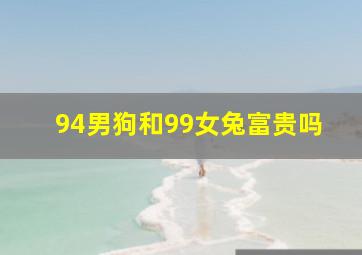 94男狗和99女兔富贵吗