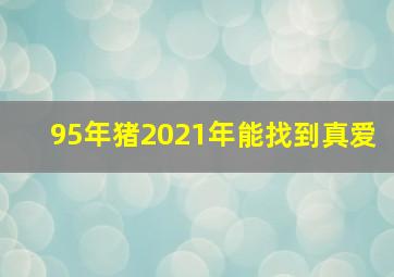 95年猪2021年能找到真爱