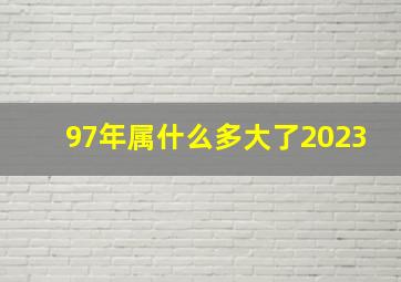 97年属什么多大了2023