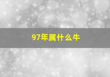 97年属什么牛