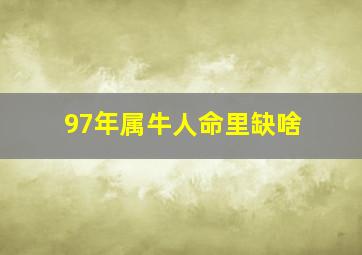 97年属牛人命里缺啥