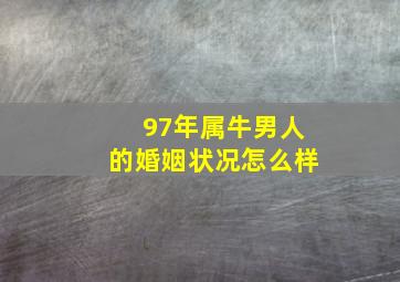 97年属牛男人的婚姻状况怎么样