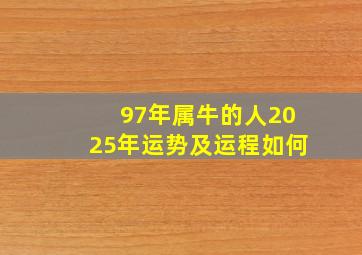 97年属牛的人2025年运势及运程如何