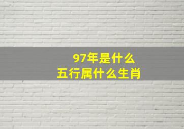 97年是什么五行属什么生肖