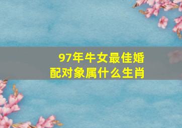 97年牛女最佳婚配对象属什么生肖