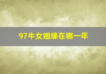 97牛女姻缘在哪一年