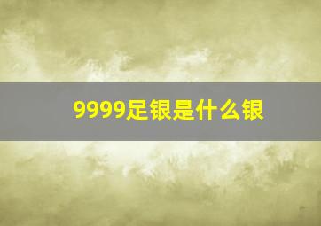 9999足银是什么银