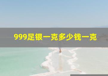 999足银一克多少钱一克