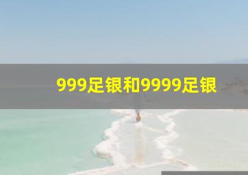 999足银和9999足银