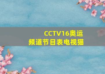 CCTV16奥运频道节目表电视猫