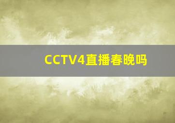 CCTV4直播春晚吗