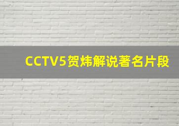 CCTV5贺炜解说著名片段