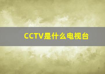 CCTV是什么电视台