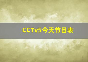 CCTv5今天节目表