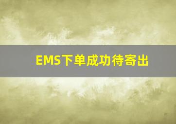 EMS下单成功待寄出