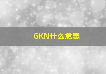 GKN什么意思