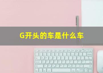 G开头的车是什么车